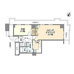 トルナーレ日本橋浜町トルナーレタワー 1LDKの間取図画像