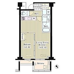 プライムアーバン東中野コート 1LDKの間取図画像