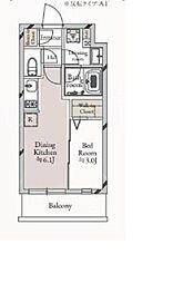 JMFResidence学芸大学 1DKの間取図画像