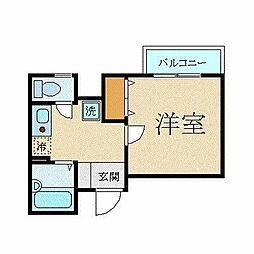 プレール九段 1Kの間取図画像