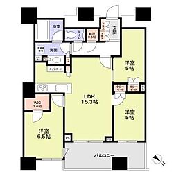 パークタワー勝どきサウス 3LDKの間取図画像