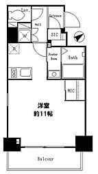 レジディア麻布十番2 ワンルームの間取図画像