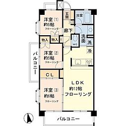 フローレル北烏山 3LDKの間取図画像
