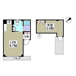 Kairos銀座EAST 1LDKの間取図画像