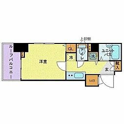 トーシンフェニックス八丁堀 1Kの間取図画像
