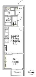 アグライア新宿西落合 1LDKの間取図画像