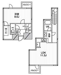 アーバンフラッツ目黒本町 1LDKの間取図画像
