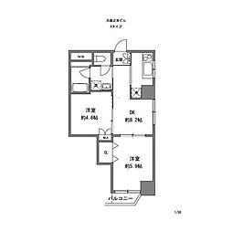 正栄プラザ 2DKの間取図画像