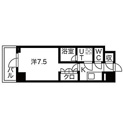 シーズンフラッツ高田馬場リバーサイドサウス 1Kの間取図画像