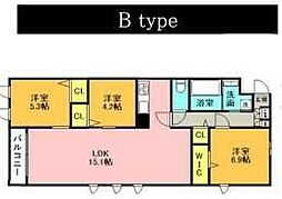 ザベルーガ世田谷レジデンス 3LDKの間取図画像