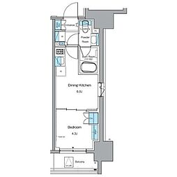 ルフォンプログレ秋葉原EAST 1DKの間取図画像