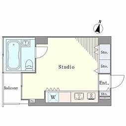 ベルメゾン南麻布グラン ワンルームの間取図画像