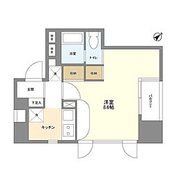 フレスカ代々木上原2 ワンルームの間取図画像