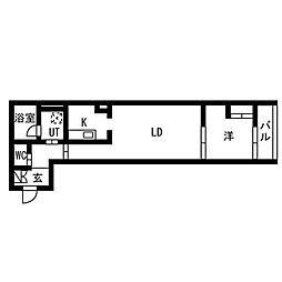 AZSmart目白御留山 1LDKの間取図画像