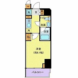 プレール・ドゥーク笹塚2 1Kの間取図画像