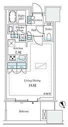 麻布台ヒルズ レジデンスB ワンルームの間取図画像
