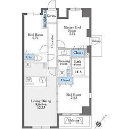 ラドゥセール巣鴨East 3LDKの間取図画像
