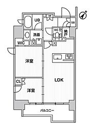 ディームス大井町 2LDKの間取図画像