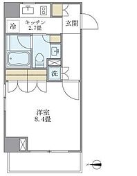 ブリリアイスト白金高輪 1Kの間取図画像