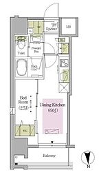 アーバネックス早稲田テラス 1DKの間取図画像