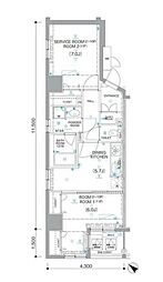 レヴィーナ東京八重洲通り 2DKの間取図画像