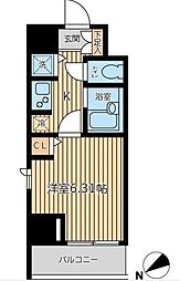 CITYSPIRE新富町 1Kの間取図画像