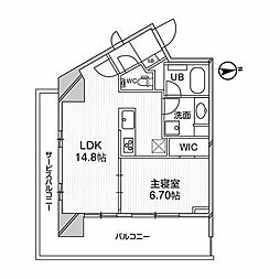 M白金台 1LDKの間取図画像