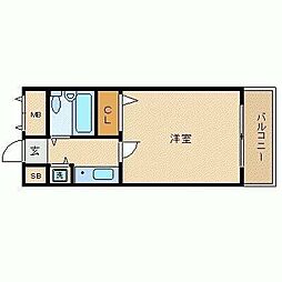 ルイシャトレ恵比寿 1Kの間取図画像
