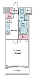 レジディア中目黒2 1Kの間取図画像