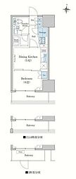 スタイリオ蒲田WEST 1DKの間取図画像