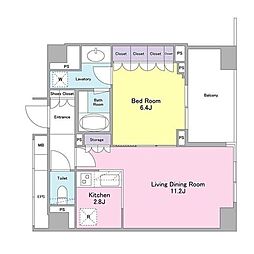 ランテンヌ四谷 1LDKの間取図画像