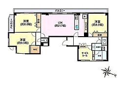 ロワジール麻布 3SLDKの間取図画像