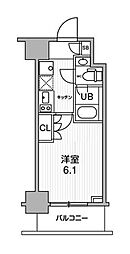 JMFレジデンス北品川 1Kの間取図画像
