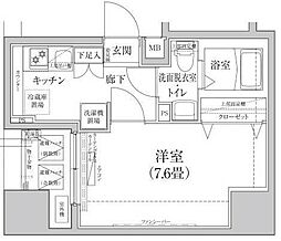 アイルプレミアム千駄木 1Kの間取図画像