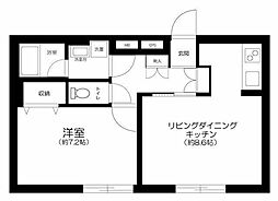 トグル護国寺 1LDKの間取図画像