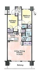 パークホームズ調布桜堤通り 2LDKの間取図画像