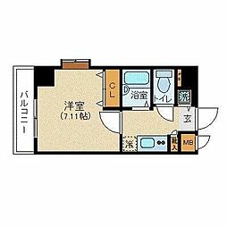 K&W西新橋 1Kの間取図画像