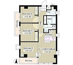 スピティ目黒 3LDKの間取図画像