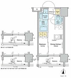 プラウドフラット亀戸ステーションPLACE 1DKの間取図画像