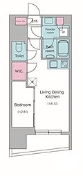 RESIDIA亀戸プレイス 1LDKの間取図画像