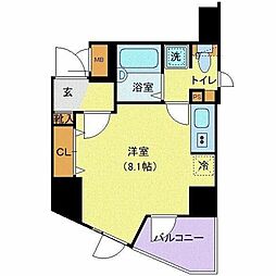 プリズムスクエア本駒込 ワンルームの間取図画像