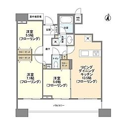 HF白金高輪レジデンス 3LDKの間取図画像