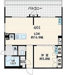 フレア恵比寿(Fullea恵比寿) 1LDKの間取図画像