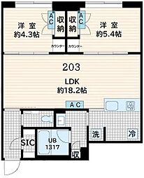 フレア恵比寿(Fullea恵比寿) 2LDKの間取図画像