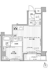 シエール自由が丘 1LDKの間取図画像