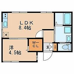 ラウレア 1LDKの間取図画像
