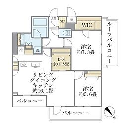 ラペルラ目黒東山2 2LDKの間取図画像