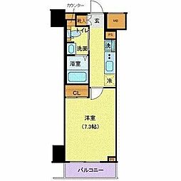 ジェノヴィア目黒南グリーンヴェール 1Kの間取図画像