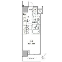 ザ・パークワンズ品川戸越 1Kの間取図画像