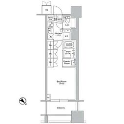 コンフォリア渋谷ウエスト 1Kの間取図画像